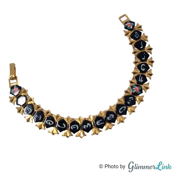 Vintage Tahquamenon Falls Souvenir Floral Gold Tone Link Bracelet - Picture 5 of 7